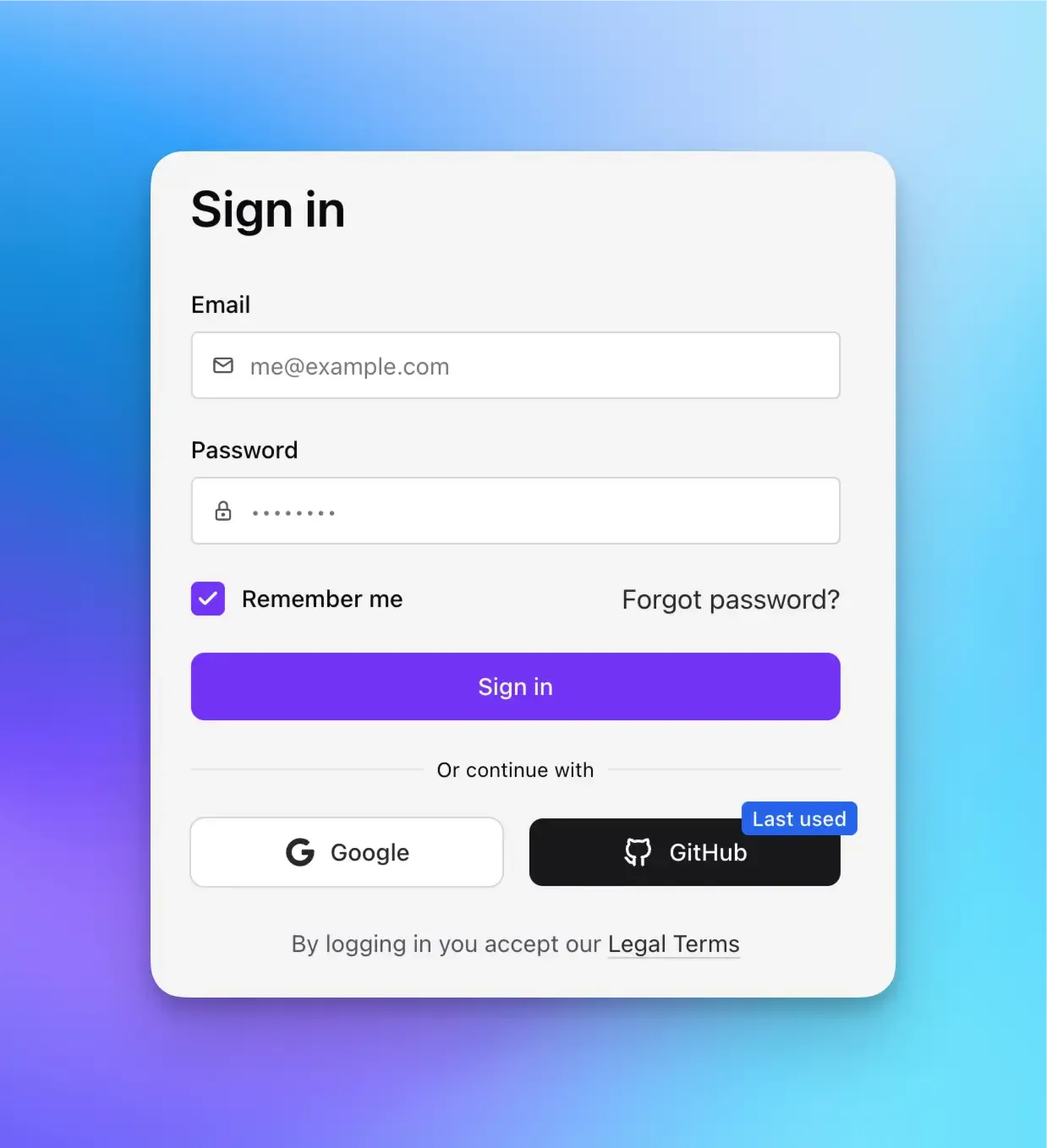 Vemetric Login Methods
